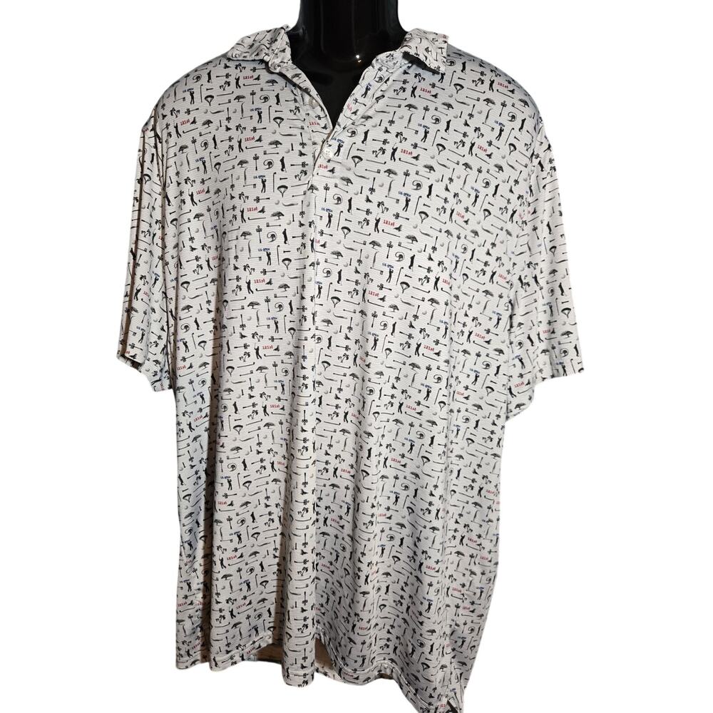 US Open 2021 Torrey Pines Golf Polo Shirt Mens 3XL White Novelty Print 121st